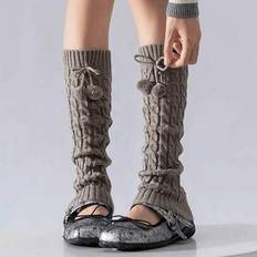 Women&#39;s Twist Cable Knit Leg Warmers Cute Lolita Kawaii Boot Guard Cover Harajuku Long Socks Boot Cuffs, Y2k - Multicolor - 1 Black,1 White
