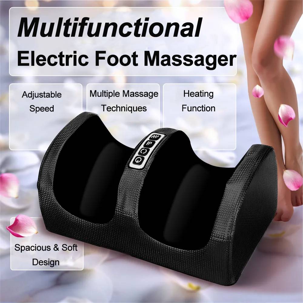 Electric Foot Massager Heating Roller with Remote Control Shiatsu Kneading Deep Tissue Muscles Daily Relax Relief Foot Stress