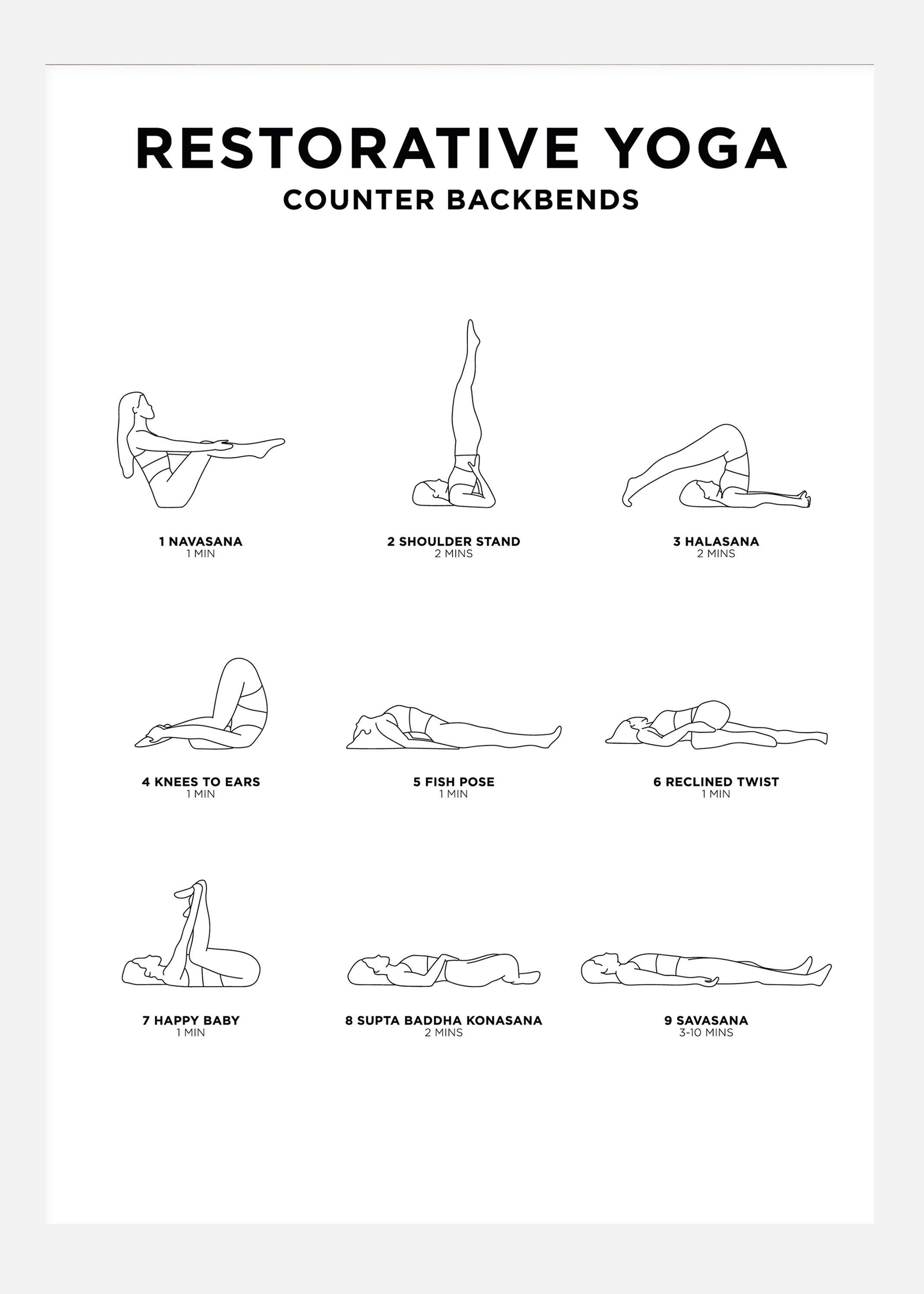 Restorative Yoga - White Canvastavla (100x140 cm)