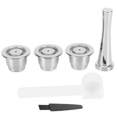 Coffee Capsule Set Stainless Steel Reusable Refillable Capsule Fit for Nespresso Machine