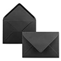 FarbenFroh Kuvert i svart, 100 stycken, DIN C5-kuvert, 22,0 x 15,4 cm, fukthäftande förslutning och utan fönster, för jul- och gratulationskort