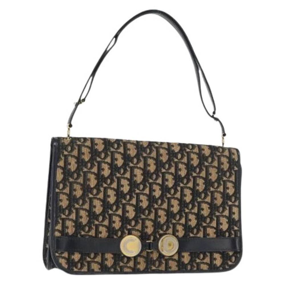 Dior Vintage Pre-owned Trotter Canvas Skuldertaske - Vintage - Dame - Blå - ONE SIZE - Uld