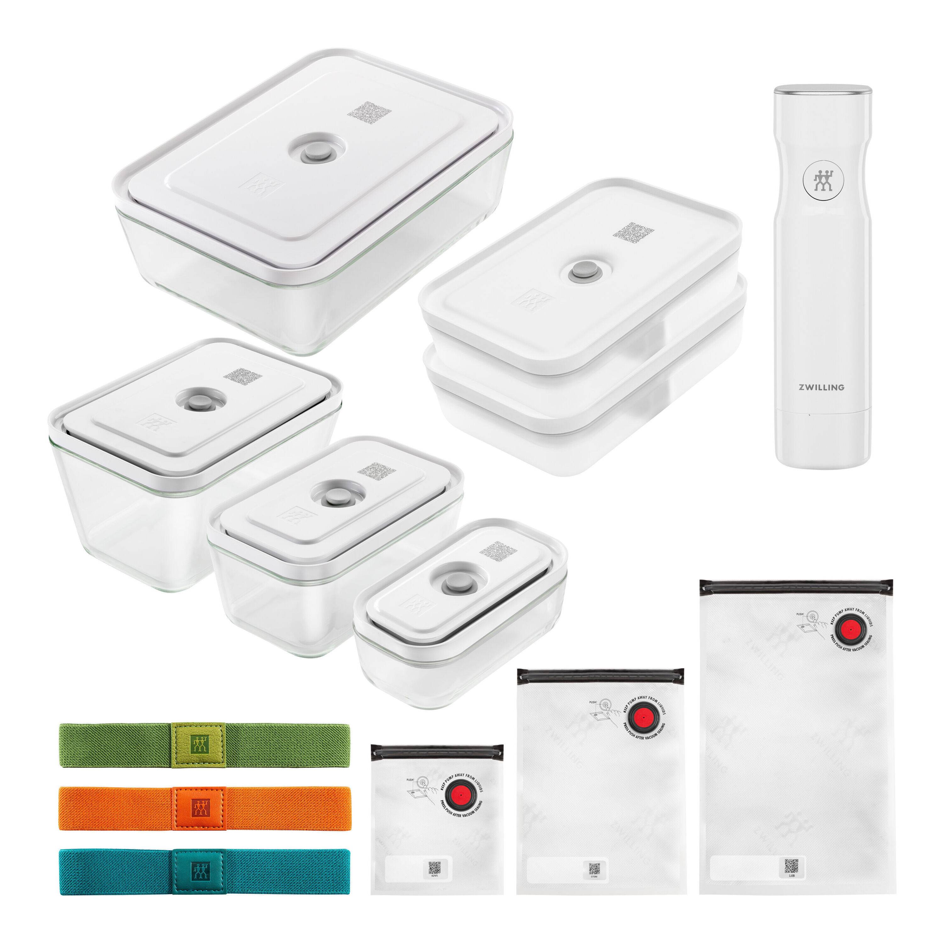 ZWILLING Fresh & Save Vakuum Startersæt XL, 20-dele, Semitransparent-Grå/ Mixede Farver, Plastik/ Polyester