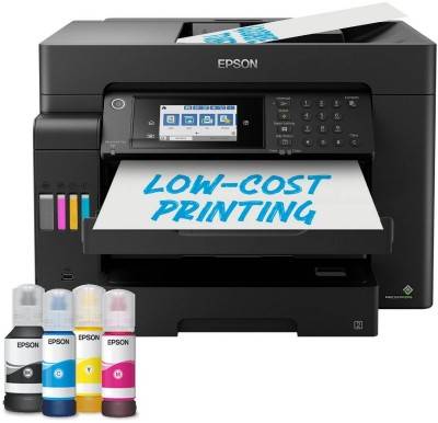 Epson EcoTank ET-16655, A3 skrivare + scanner + kopiator + fax, 25/25 ppm ISO, 1200x2400 dpi scanner, display, ADF, AirPrint, USB/LAN/WiFi