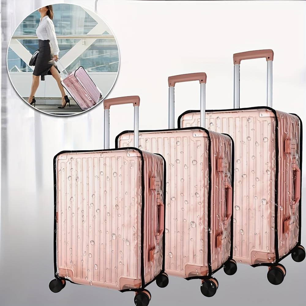 3pcs Luggage Cover Thicken Clear Pvc Suitcase Cover, 20.0inch 24.0inch 28.0inch In Luggage Protector Suitcase Cover High Quality Dustproof Anti-scratch For Travel Luggage Suitcase