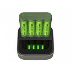 GP ReCyko batteriladdare B421 + 4 AA-batterier + D451 - Levereras med 4 st ReCyko-batterier AA 2100 mAh och laddstation D451