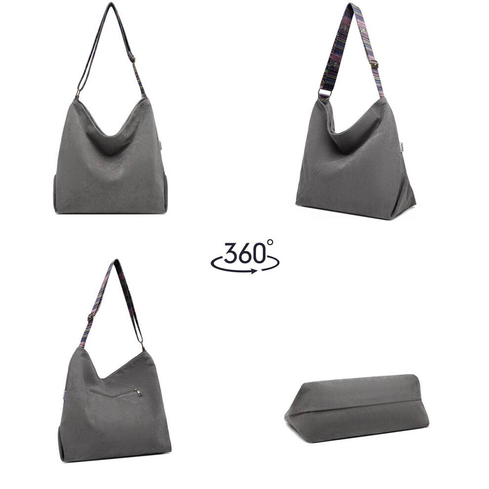 Stilfuld fløjlshåndtaske til kvinder med lynlåslomme, stor crossbody-taske til daglig pendling og rejser, tyverisikret konstruktion