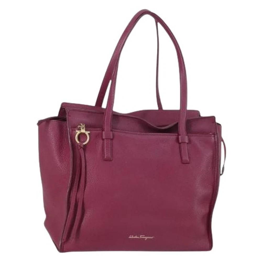 Salvatore Ferragamo Pre-owned Pre-owned Håndtaske - Vintage - Dame - Lilla - ONE SIZE - Læder