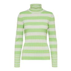 Selected Femme Amina - Rullekrave strikbluse - PISTACHIO GREEN / L