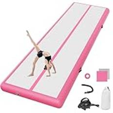 Airtrack matta med elektrisk luftpump, 20 cm hög, 3 m tumbling-mattor, uppblåsbar gymnastikmatta, yogamatta, camping, träningsmatta