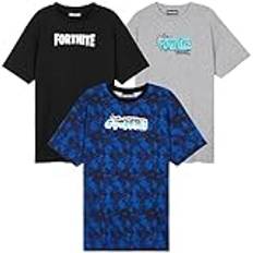 Fortnite T-shirt för pojkar, mjukt material, för barn och tonåringar, 3-pack, flerfärgad, 13 år