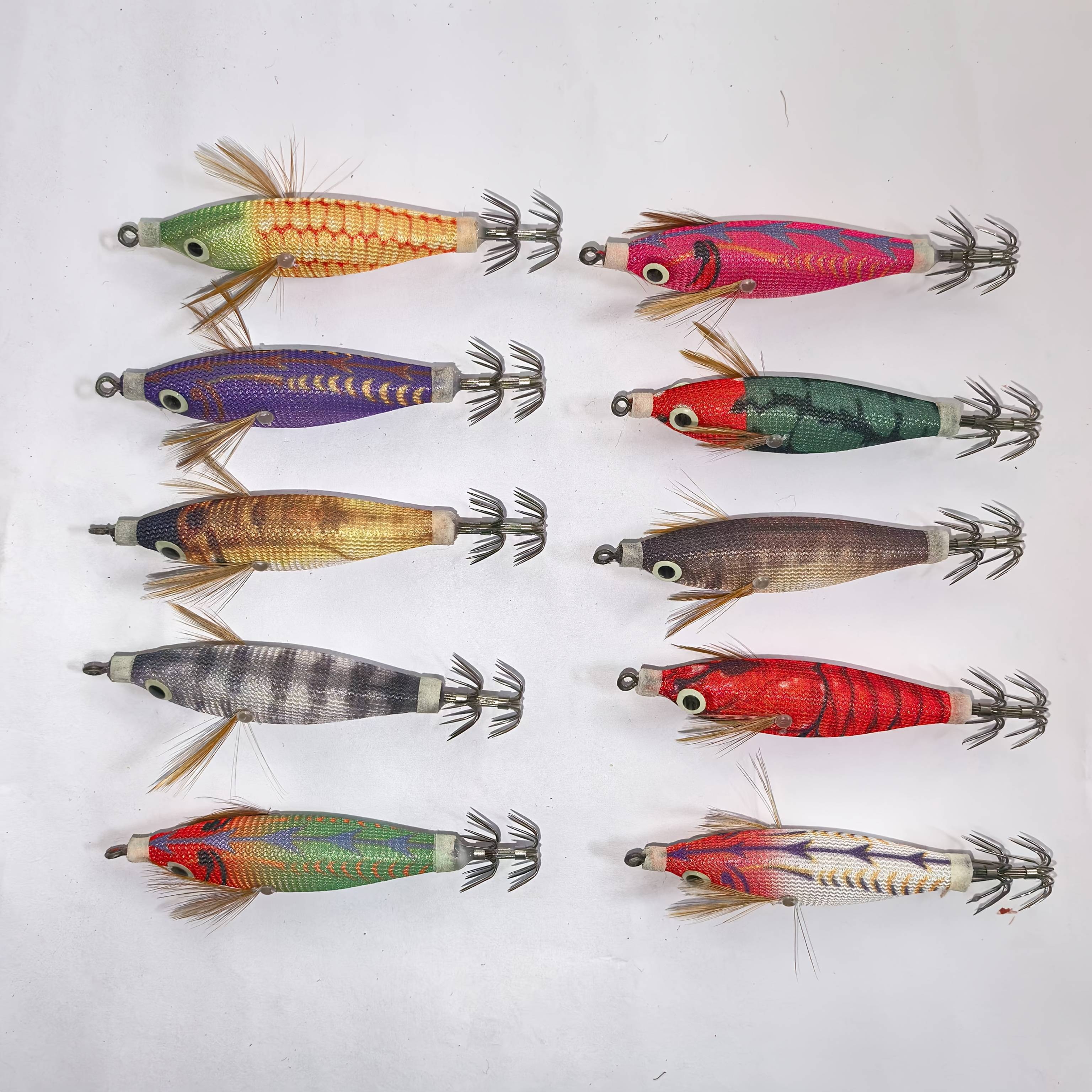 10pcs -the-dark Squid & Shrimp Lures With Double-layer Umbrella Hook - Saltwater/freshwater Fishing Compatible Suitable For Night Fishing, Squid, Shrimp, And Marine - Multi- Sea Baits