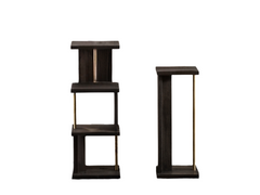 Kristensen : Kristensen - Velvet Fan pedestal - Pedestal m/ tværstang - H52 cm / Ask massiv / C15 Mokka brun olieret ask