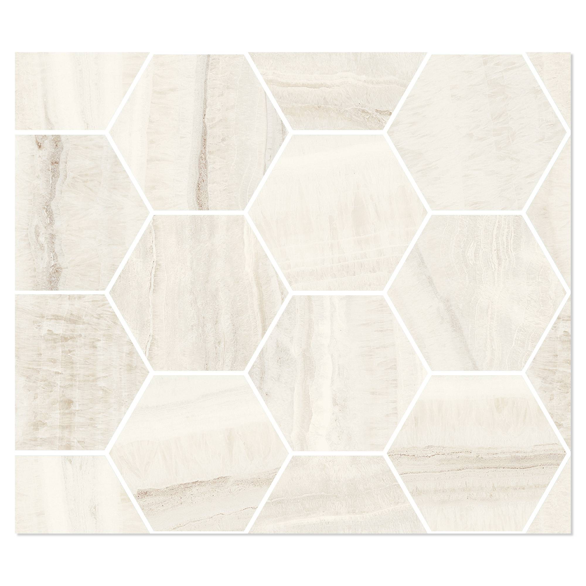 Sant’Agostino Hexagon Mosaik Klinker Astral White Matt-Struktur 3D 30x35 cm