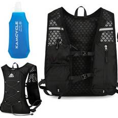 Running Vest, Hydration Vest Lightweight(Bcakpack With 1pc 500ml Soft Flask, Breathable And Sweatproof Running Backpack, Adjustable Running Hydration - Black Classic With 500ml Water Bottle