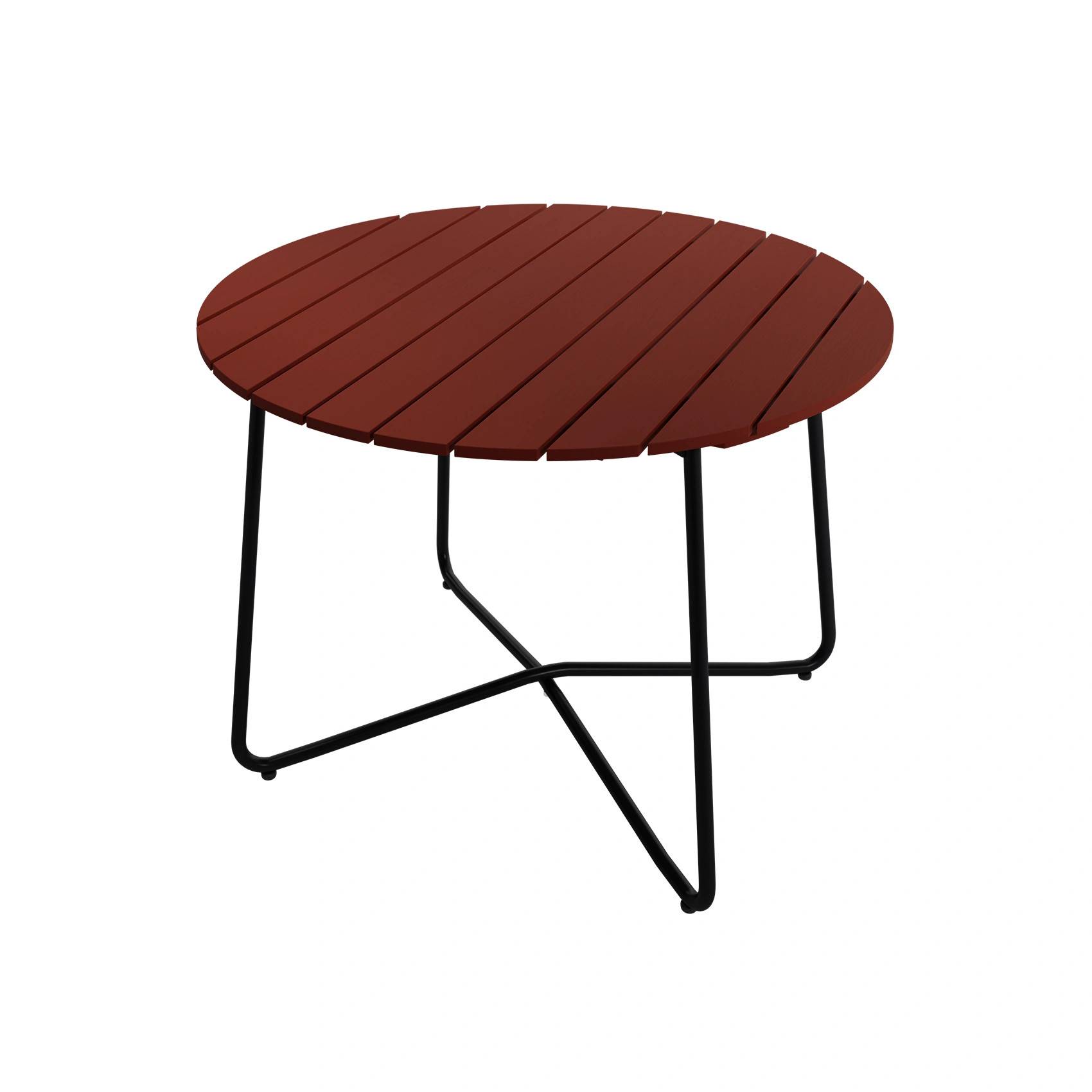 9A bord mörkröd ek / svart Ø100 cm - Svart/Röd