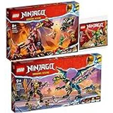 Lego Ninjago 3-delat set: 71793 Wyldfires Lavadrake, 71796 kejsarlig mech-duell mot elementär drake och 30593 Lloyd Suit mech polybag