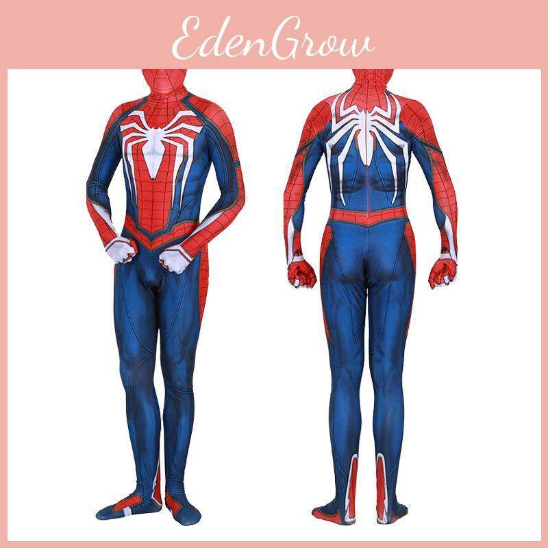 Ps4 Insomniac Spider-man Cosplay Kostym 3d Tryck Vuxen Barn Spidey Zentai Dräkt Med Utsökt Hantverk Och Andningsbart Lycra Material cm blue