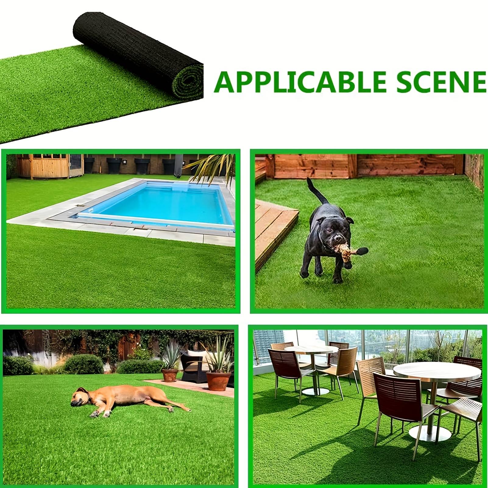 4 Feet X //13 Feet/16 Feet Fake Grass For Dogs, Artificial Turf Grass Indoor Outdoor, Mat For Dogs Soft , Artificial For Patios, Dog Astro Turf For Balcony, , Easy Rinse Patio Rug