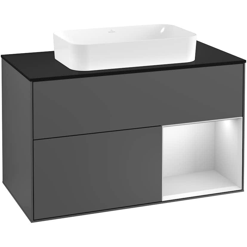 Tvättställsskåp Villeroy & Boch Finion med 2 Lådor Hylla och Bänkskiva för Fristående Tvättställ