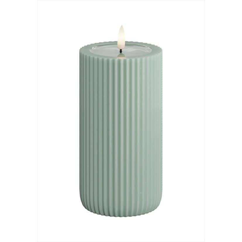 LED-Blockljus UNIQUE Candles Stripe 8x15 cm