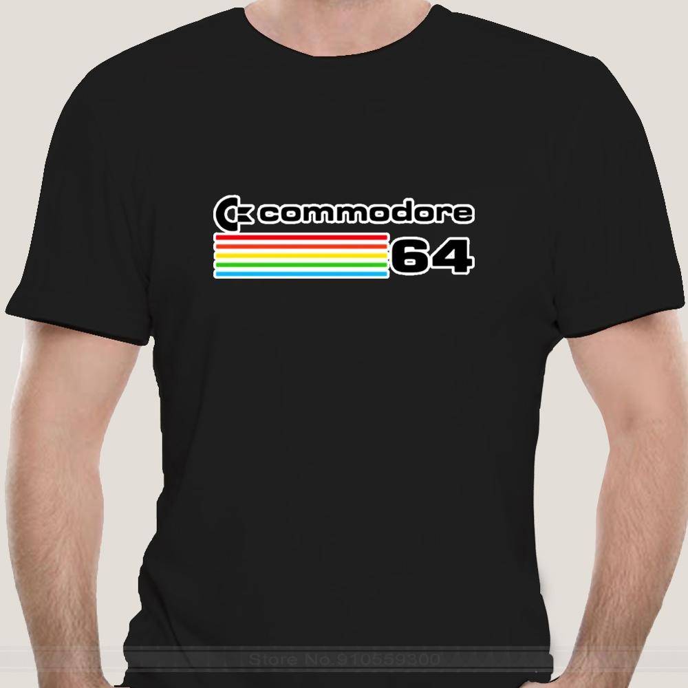 Bomulls T-shirt Unisex Sommar Mode T-shirt Europeisk Storlek Commodore 64 Dator Nörd Retro Cool T-shirt cm