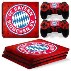 PS4 Pro skin til konsol og to controllere. Bayern Munchen. Rød.