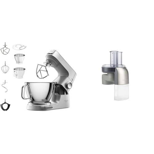 Kenwood Titanium Chef Baker silver KVC85.004SI, Köksassistent Matberedare, Integrerad Våg, Skålar på 5L och 3,5L, 1200W