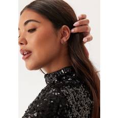 Cross Earring, Black Gold