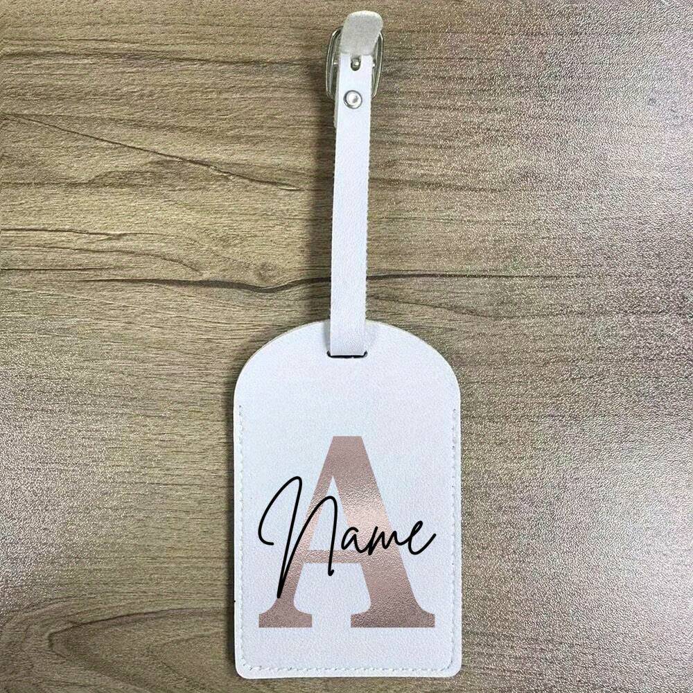 Custom Pu Luggage Tag With A Stylish Retro , Featuring A Monogram. Ideal For Personalizing Your Suitcase, Perfect As Party Favors Or Travel Gifts