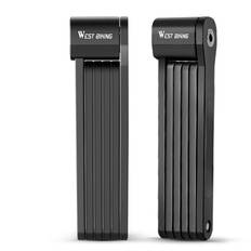 Folding Anti-Theft Bicycle Lock Foadable Bike Security Lock with Mounting Bracket svart