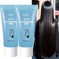 TEMU 2 Pack Gze Straightening Cream Hair Straightener Cream, New Protein Correcting Hair Straightening Cream, & Gloss Hair Straightening Cream, Straight Hair Products For Women Men
