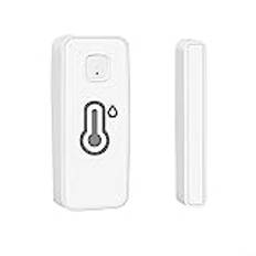 Lioaeust Smart Door Magnetic Alarm, Door Alarm Sensor för Tuya Zigbee Door Open Sensor Alarm with Temperature and Humidity Detection