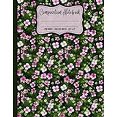 College Ruled Composition Notebook, Moss Campion Flowers Pattern Theme: Lined Multipurpose Paperback Notebook Journal. Moss Campion Flowers Pattern, ... of Pink and Green Leaves, on the Cover.