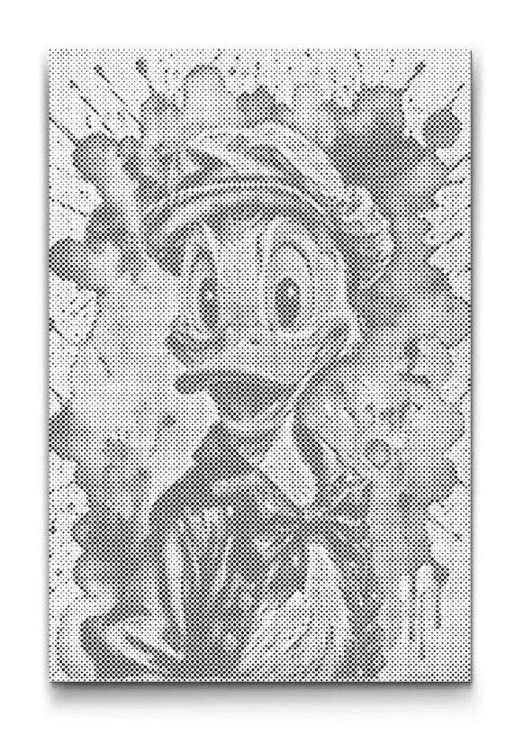 KALLE ANKA | PRICKMÅLNING - 40x60 cm / Premium Inramad (Klar att hänga) / Svart