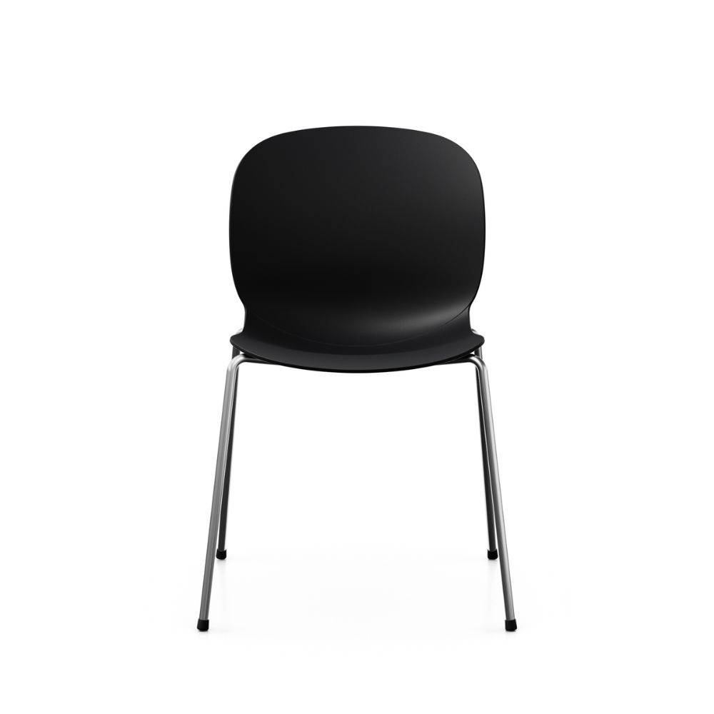Profim NOOR 6050 kantine/konferencestol, sort, 4 ben, alu stel.