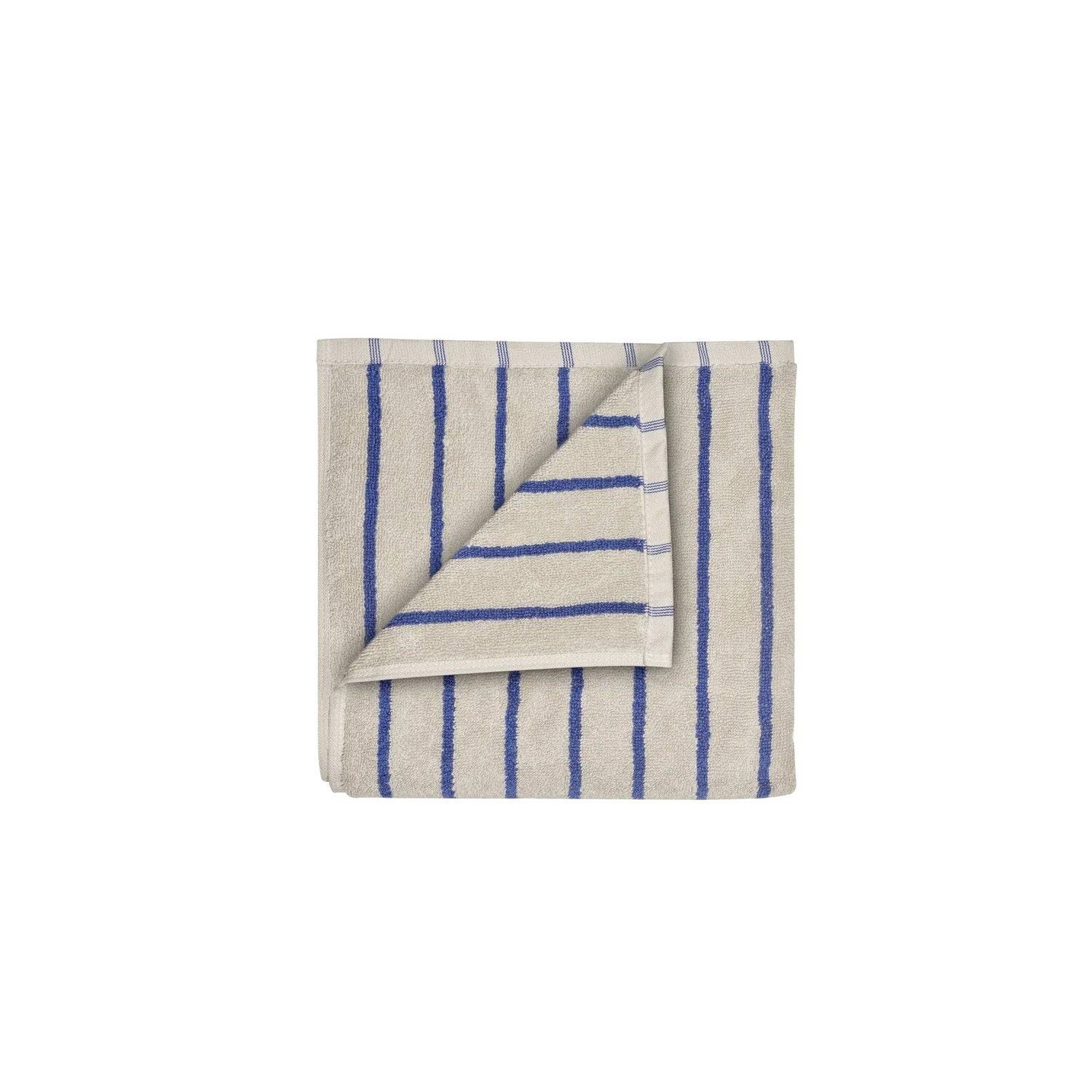 Blomus - Arto towel 100 x 50 cm Handduk Moonbeam/Mazarine Blue, Små linjer