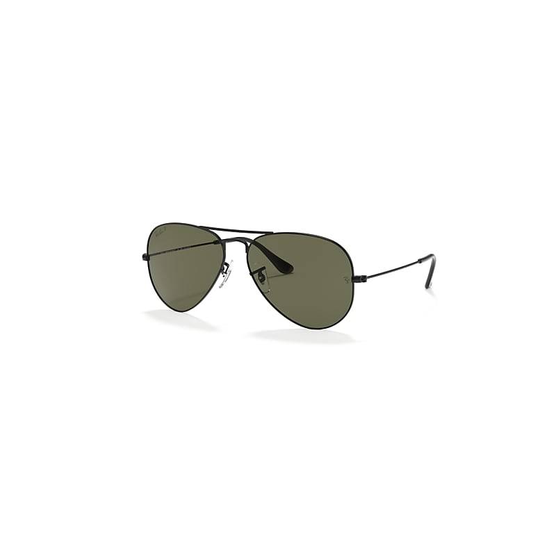 Ray-Ban AVIATOR CLASSIC Solglasögon Svart Montura Grön Lentes polariserade 58-14