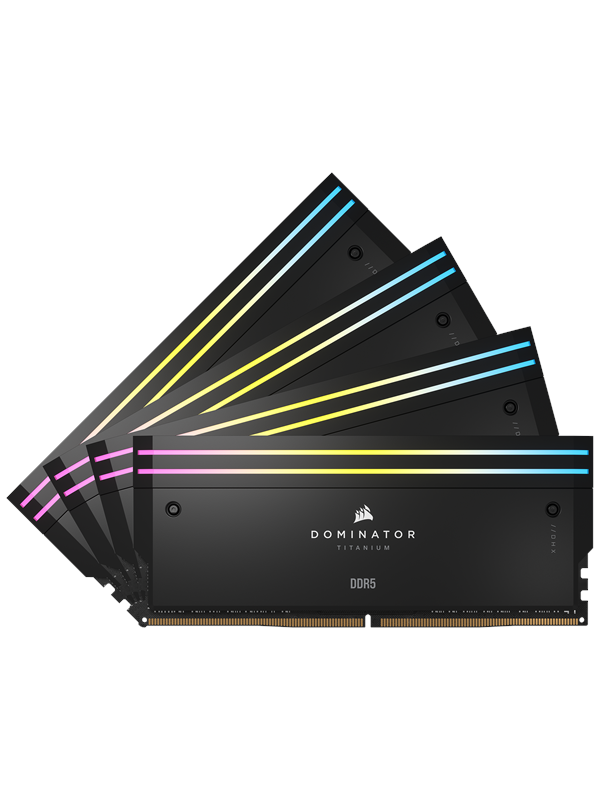 Corsair Dominator Titanium DDR5-6000 - 64GB - CL36 - Quad Channel (4 pcs) - Intel XMP - Sort med RGB