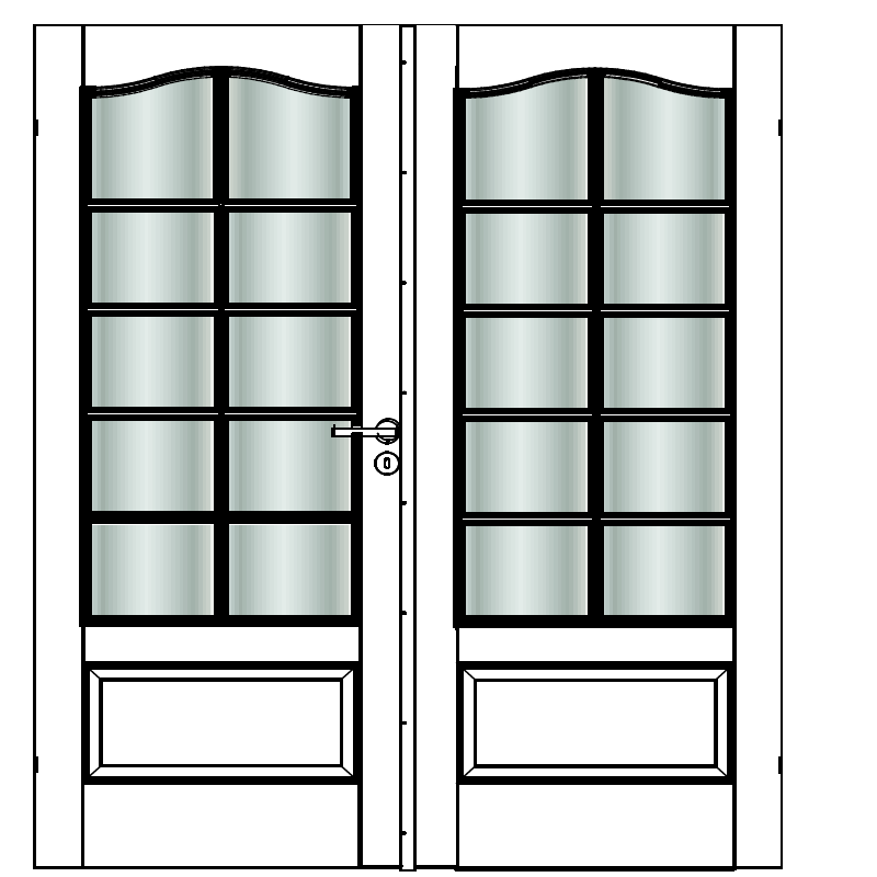 Fransk dør fra Swedoor, Craft SP10B, Dobbelt dør, Hvid NCS S0502-Y, Advance-line, M15x21