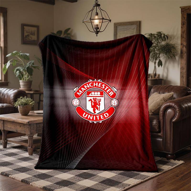 Manchester United Tryck Flanellfilt Mjuk Varm Soffa Säng Pläd för Hem Kontor Sovrum