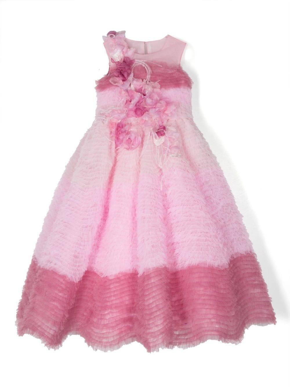 MARCHESA KIDS COUTURE - utsvängd tyllklänning - barn - polyester/Viskos/polyamid/polyester - 10 år - Rosa