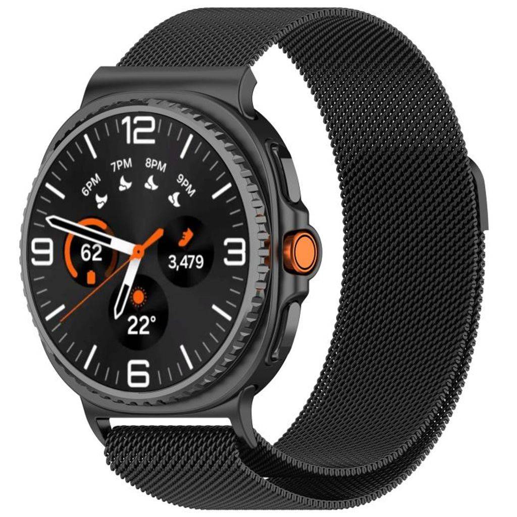 Samsung Galaxy Watch8/Watch8 Classic Urrem Rustfrit Stål – Sort