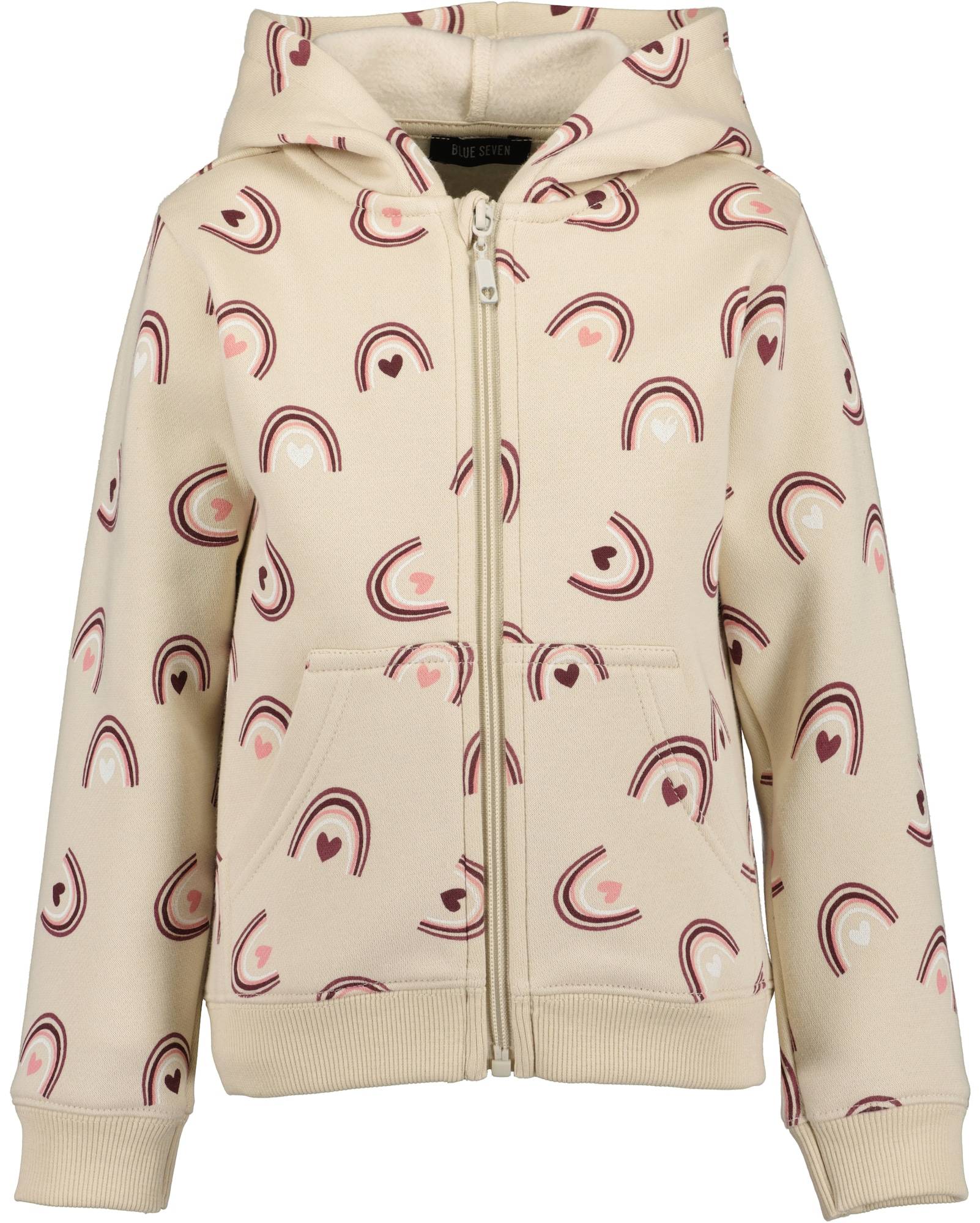 BLUE SEVEN Sweatjacka taupe / cyklamen / gammalrosa / off-white