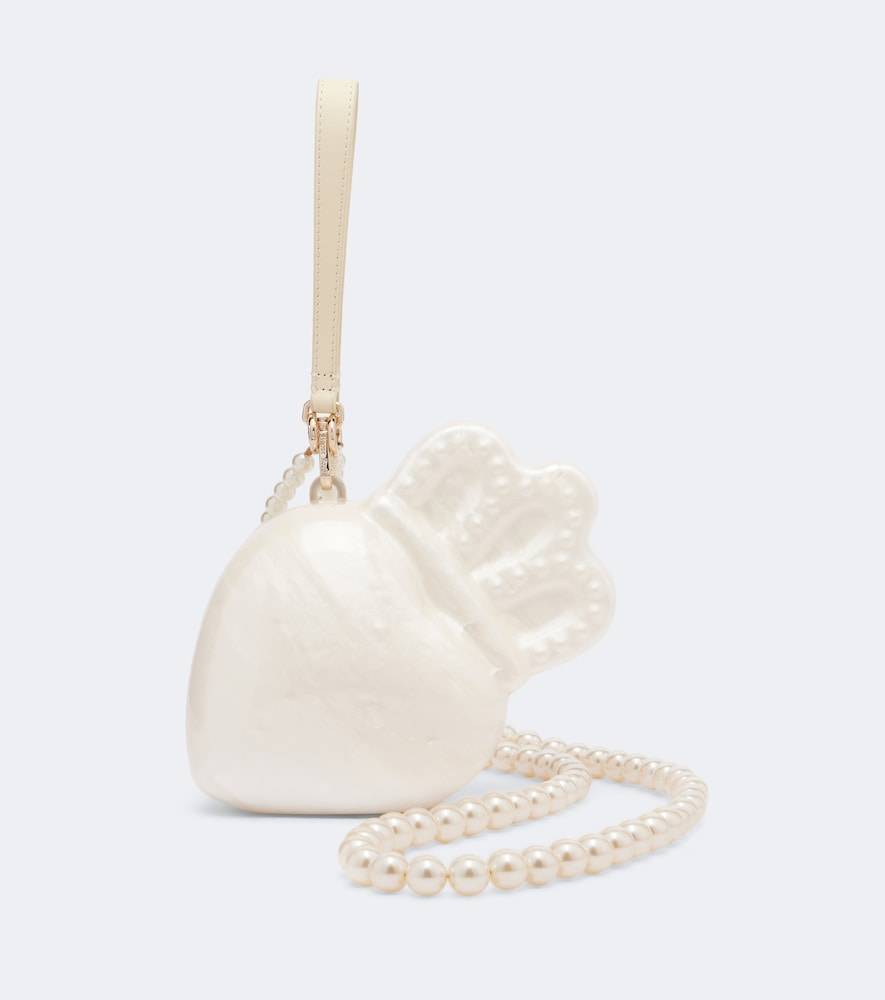 Simone Rocha Clutch Claddagh adornado con piel - blanco - Talla Única