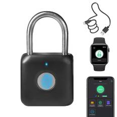 eLinkSmart Hänglås med fingeravtrycksläsare, smart hänglås som låses upp via fingeravtryck och app, fjärrauktoriserat, tidsplan, perfekt för t.ex. gym, skolskåp, ryggsäck eller bagage