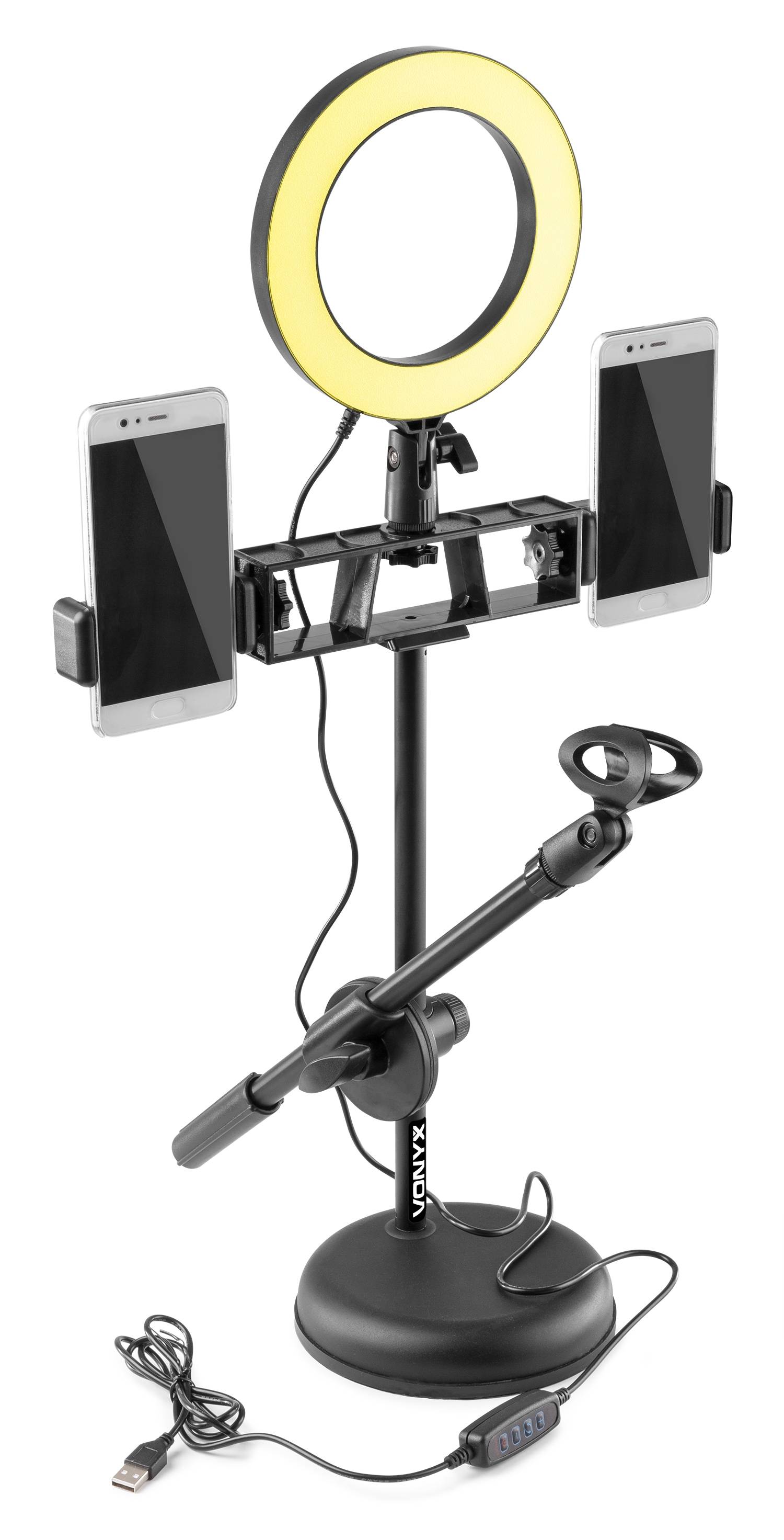 FYNDHÖRNAN / Vonyx RL20 Ringljus LED Ringlampa, Ring lampa. Belysning för selfie, video, livestreaming och foto. Vonyx RL20 med bordstativ