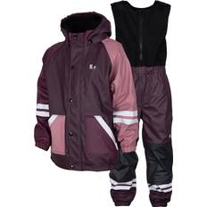 Lindberg Kids' Fagerhult Rain Set Fleece Plum/dry Rose, 130