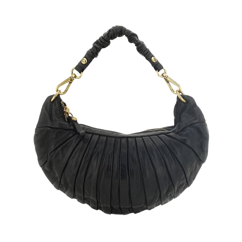 Campomaggi Halvmåne skuldertaske - Tasker - Dame - Sort - ONE SIZE - Uld