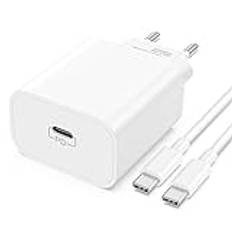 ARCCRA USB C Laddare och Laddningskabel, 20W USB C Snabbladdare och 2m Typ-C-Kabel, USB-C-Charger med PD Kompatibel med Mobiltelefoner (t.ex. iPhone 15, Samsung Galaxy, Google Pixel), Surfplattor etc.